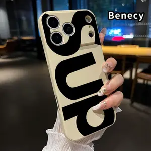 Straight Edge Phone Case for iPhone 17 Pro Max 17 Air Better SUP Pattern Anti-Scratch Shockproof Soft Liquid Silicone Protective Cover Smartphone Casing