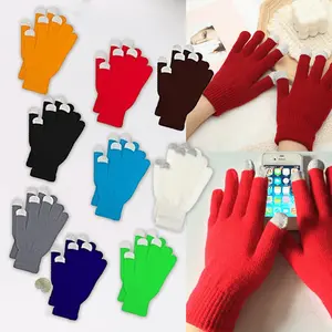 9 Pairs Winter Gloves Touchscreen Magic Gloves Stretchy Knit Cotton Gloves Bulk For Men Women Homeless Cold Weather