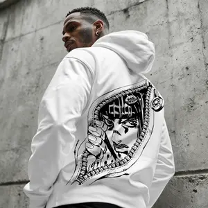 JoJo's Bizarre Adventure Bruno Bucciarati Sticky finger Retro-Inspired Hoodie Men's Cotton Blend Classic Anime Design Long-Sleeved Pullover Casual Style Line Drawing Print Menswear Sweatshirts Tops Operator Unisex Fashionable Crewneck