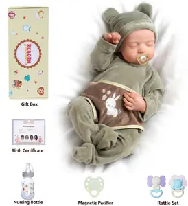 BABESIDE Realistic Baby Girl Dolls Levi -17 Inch Soft Body Reborn Baby Dolls Full Body Vinyl with Toy Accessories