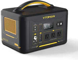 VTOMAN Jump 1500X Portable Power Station 1500W (3000W Peak), 828Wh LiFePO4 (LFP) Battery Powered Generator with Expandable Capacity, 3x Pure Sine Wave 1500W AC Outlets, 2xPD 100W, 3x Regulated 12V DC