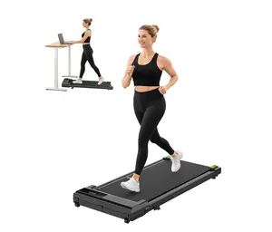 2.5HP Walking Pad Treadmill, Manual Incline Under Desk Treadmill with Shock Absorption for Small Apartments, Black