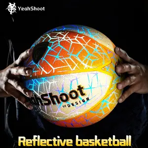 YeahShoot Luminous reflective basketball Night God of War! PU reflective basketball is a must-have for night games. It's a standard No. 7 game ball and a great birthday gift for basketball teenagers!