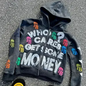 Men's Y2K monogrammed zip-up jacket with long sleeves for punk, gothic, street style. Men's Y2K monogrammed zip-up jacket with long sleeves for punk, gothic, street style.