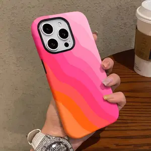 A creatively designed colorful dual-layer protective case, a durable 2-in-1 case, compatible with iPhone 17/16/15/14/13/12/11 Pro Max/Plus/Pro, and Samsung Galaxy S25/S24/S23 Ultra series. Suitable for couples.