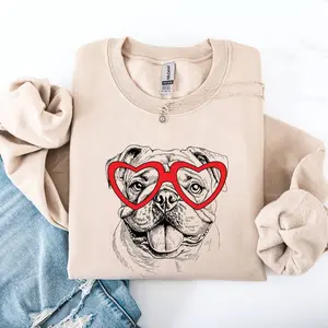 English Bulldog, Pet, Dog Breed, Valentine's Sweatshirt 602