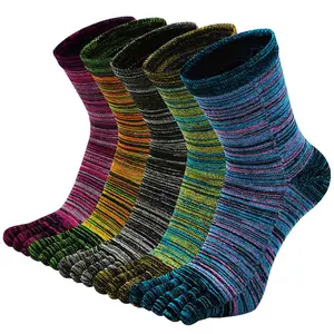 Combination Men's Toe Socks Cotton Fun Casual Athletic Running Ankle Five Finger Crew Socks 5 Pair