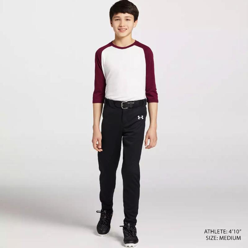 Under Armour Youth Utility Baseball Pant 1374381 Black White Medium Lightweight Durable Performance Fabric