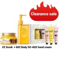 602 scrub + hand cream $5 + body oil $5