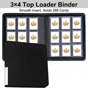 9-Pocket Double-Sided Toploader Binder Holds 288 3×4 Toploaders, Premium Card Album for Pokémon, Football, Baseball, Sports & Trading Cards (Black)