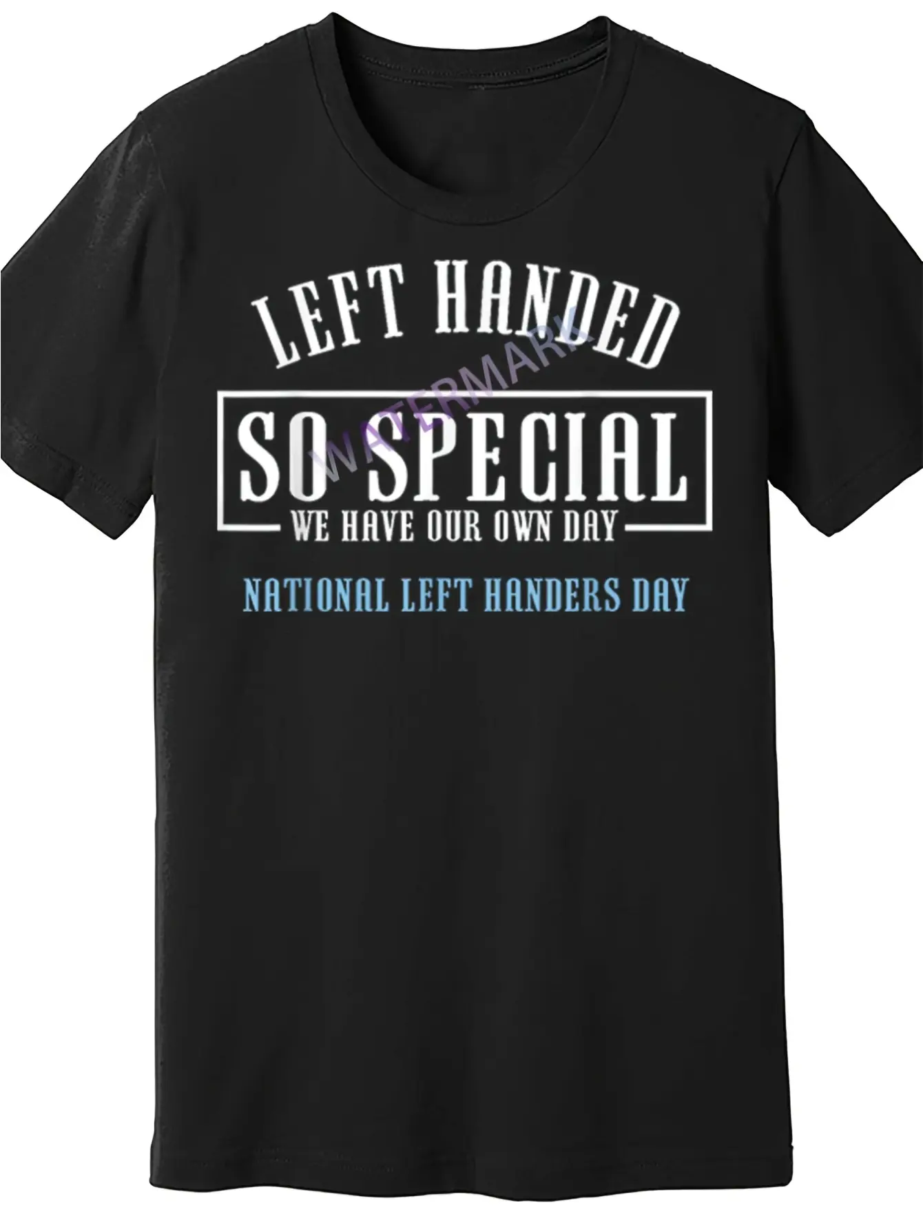 AMFit Funny Left-Handed Special Day Gift T-Shirt - Men's Black Crew Neck Tee with "Left Handed So Special" & National Left Handers Day Text - Soft Cotton Shirt for Left-Handed Celebration - Machine Washable Casual Apparel Humorous Clothing Bold Print Desi