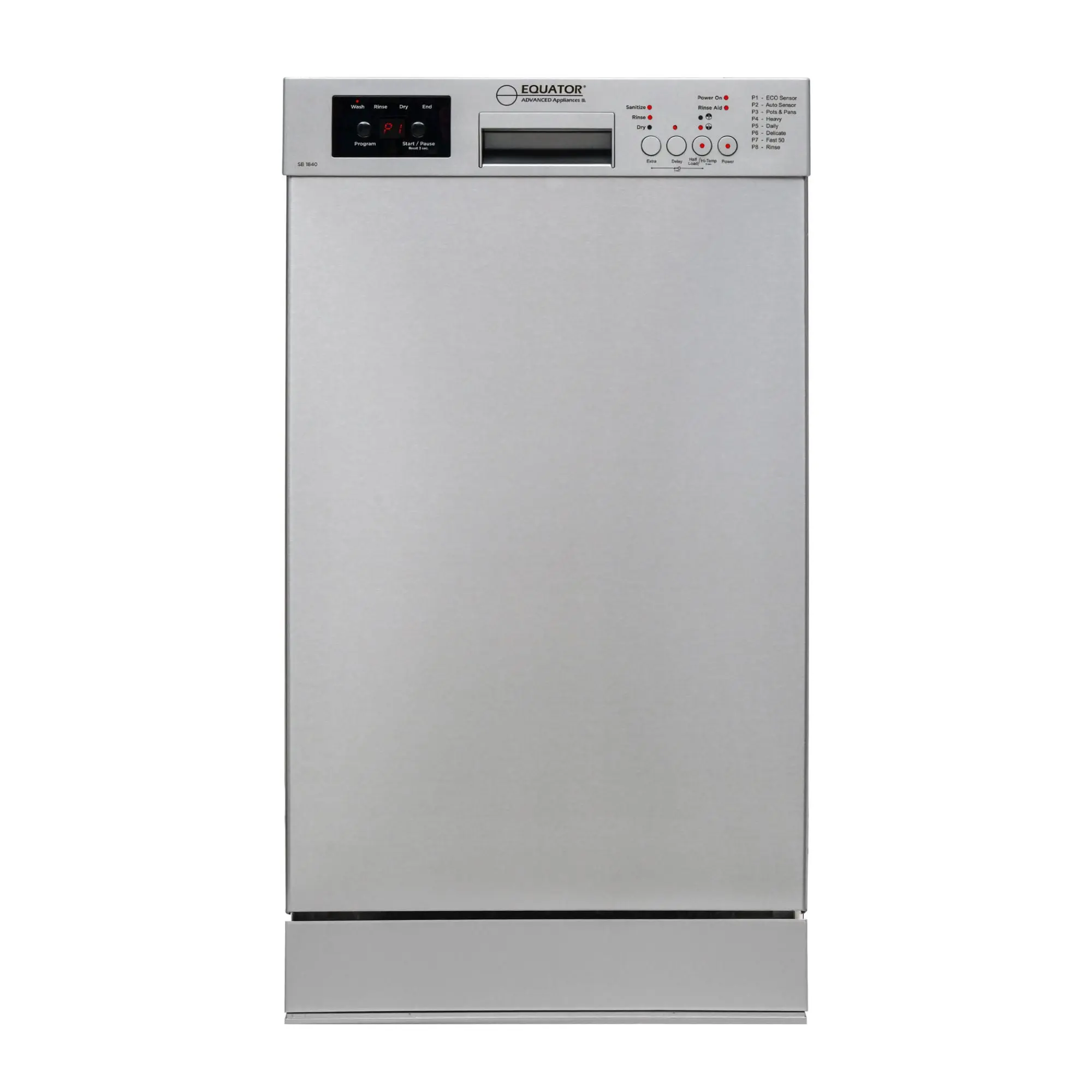 Equator 18 in. Built-In Dishwasher w/ Front Control 10 Place Setting Made in Europe Energy Star