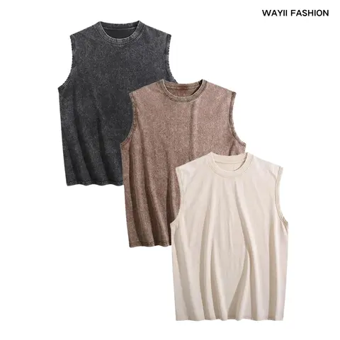 Wayii Fashion Women's 3Pcs Classic Plain Cotton Fabric Tank Tops - Casual Sporty, Comfortable, Breathable, Versatile Sleeveless Streetwear Clothes for Daily Wear