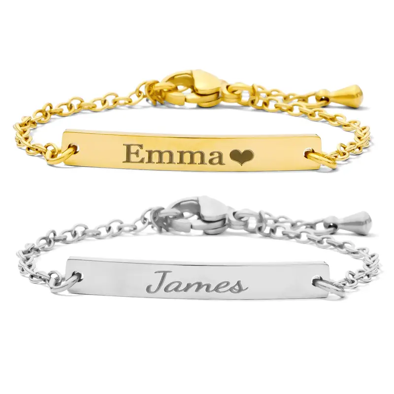 JEXIVA Personalized Baby Name ID Bracelet/Anklet Custom Engraved Stainless Steel Jewelry for Babies Toddlers Kids Gold or Silver Adjustable Chain Non Tarnish Gift for Newborn Baptism Birthday