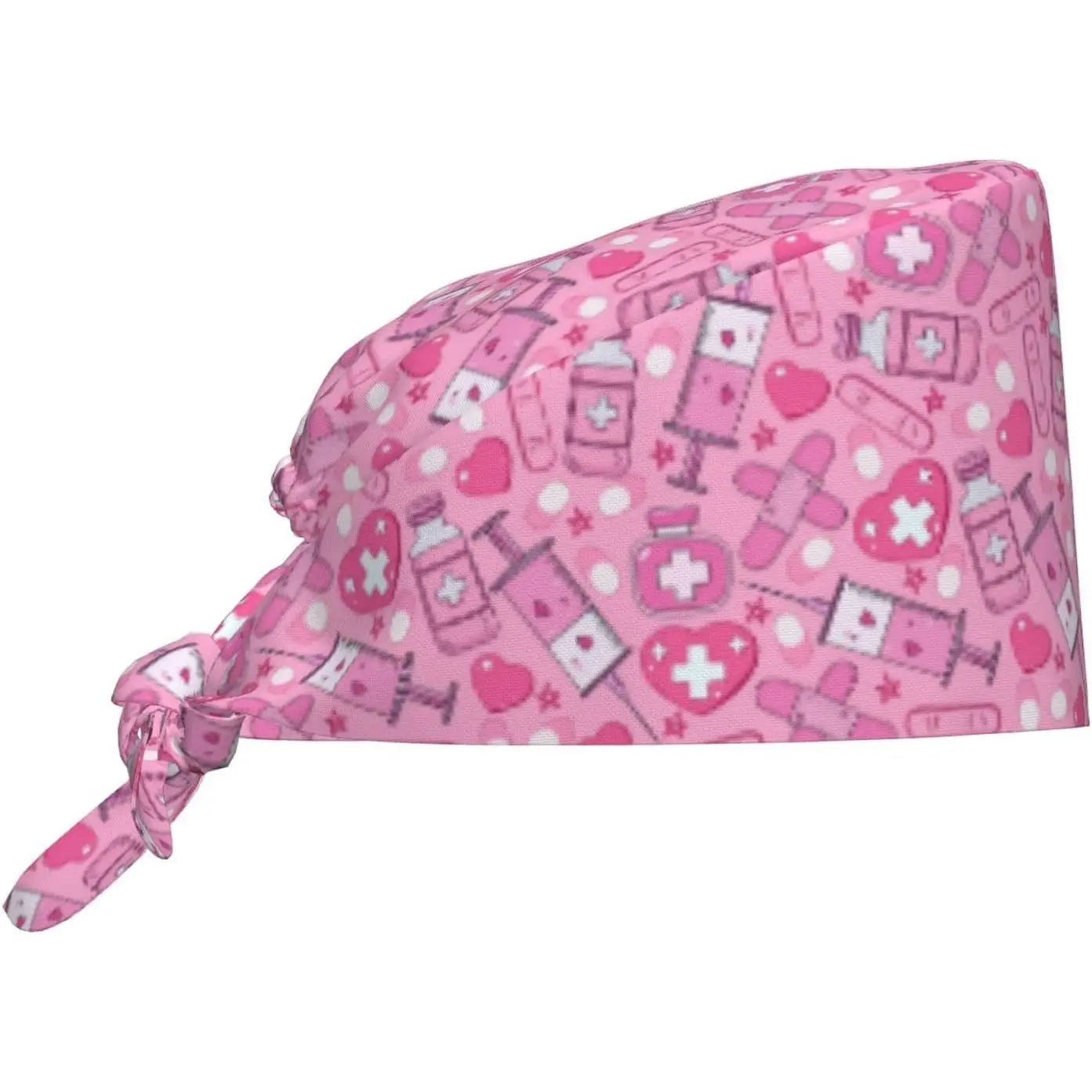 Unisex Adjustable Working Scrub Cap with Sweatband, Tie-Back Hat for Nursing, Cleaning