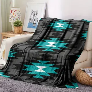 Soft & Cozy Aztec-Inspired Flannel Throw Blanket - Perfect for Couch, Bed, Office, and Travel - Versatile All-Season Gift