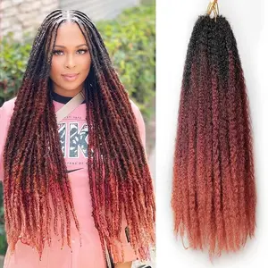 18 Inch 8 Packs Marley Twist Braiding Hair Long-Lasting Marley Hair Fluffy&Tangle-Free Cuban Twist Hair for Braiding  Crochet Hair Natural Look Synthetic Spring Afro Kinky Twist Hair Extensions Ombre T1B/99J/350#