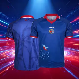2026 Haiti Blue White And Red Short Sleeve Soccer Jersey