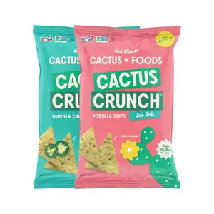 Cactus Crunch Tortilla Chips - Combo Natural Bundle (4 Pack) 5oz. Bags Snack Salt Crunchy Crispy Artificial Taffy