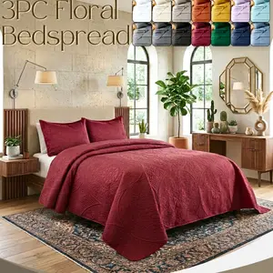 Cozy light weight Floral Quilt Set  | Modern Bedroom Essential / Ultra-Soft Floral Coverlet | All-Season Breathable Bedding / Refresh  Floral bedding ️ | Lightweight Luxury