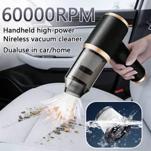 Handheld Car Vacuum Cleaner, 60000PRM Vacuum Cleaner And Air Duster, High Power Hand Held Vacuum With Multi-Nozzles For Car, Home, Office, Pet