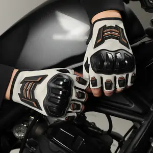 Motorcycle half-finger gloves for men, summer lightweight breathable open-finger riding motorcycle safety gear for off-road cycling, short style gloves.