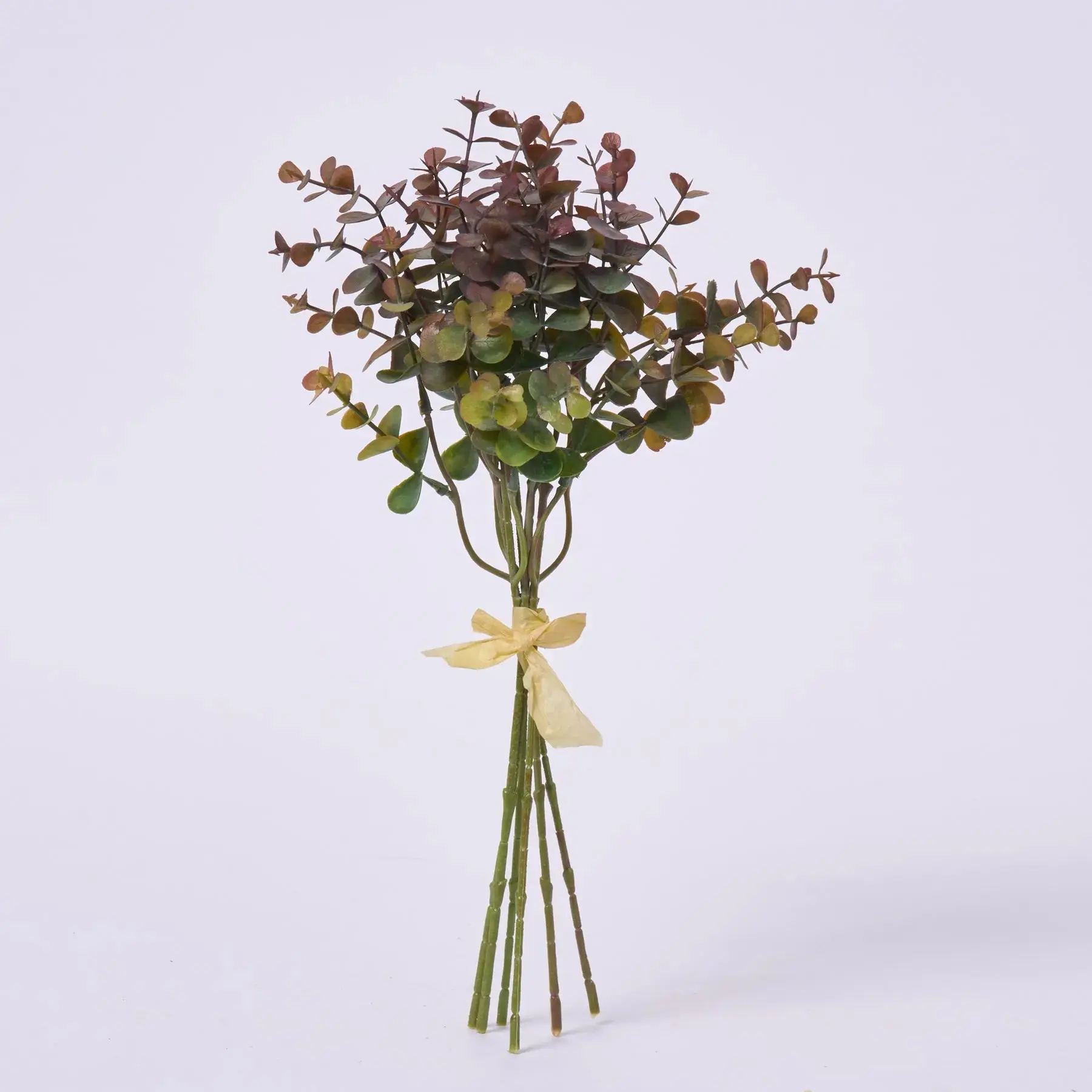 Purple & Green Eucalyptus Artificial Flowers Bouquet - 6 Wired Stems, 13" Artificial Flower Arrangements, Floral Greenery Decor for Home