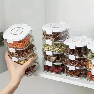 Plastic Seasoning Jar Set with Sealing Strips, Salt Container Kitchen Utensils Spice Storage Box with Lid, Detachable Design