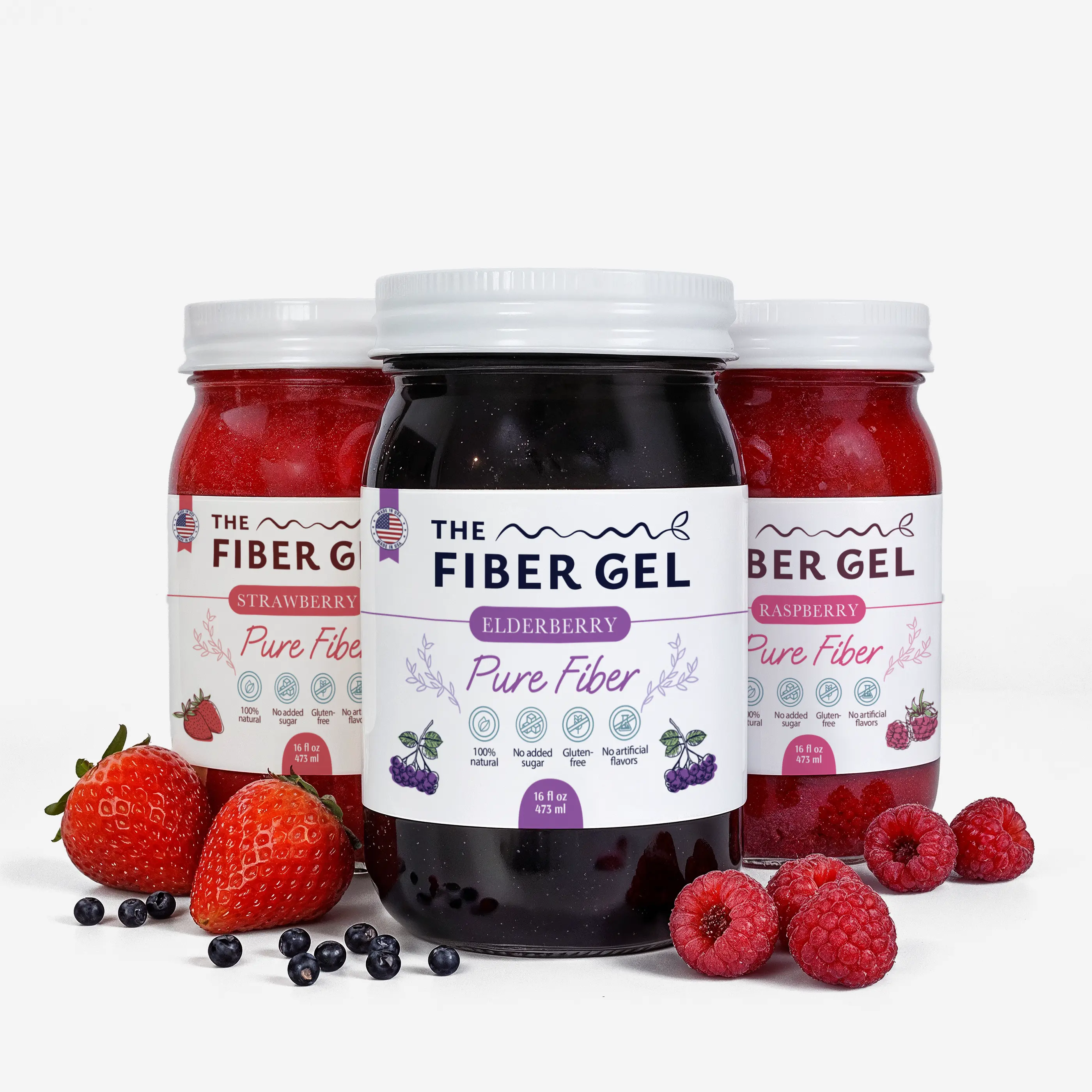 The Fiber Gel Berry Trio (Strawberry+Elderberry+Raspberry): Smooth ...