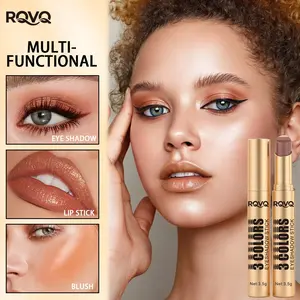 Three Color Eyeshadow Stick, Matte and Shimmer Finish, Waterproof, Easy Application, Perfect for All Makeup Styles, Ideal Valentine's Gift