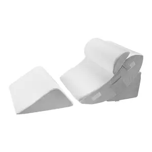 VEVOR Wedge Pillow for Sleeping, 4 Pcs Adjustable Orthopedic Bed Wedge Set, Support Leg Neck Shoulder, Post Surgery Pillow for Back Pain, Acid Reflux, Snoring Relief, Sitting up in Bed, White/Grey