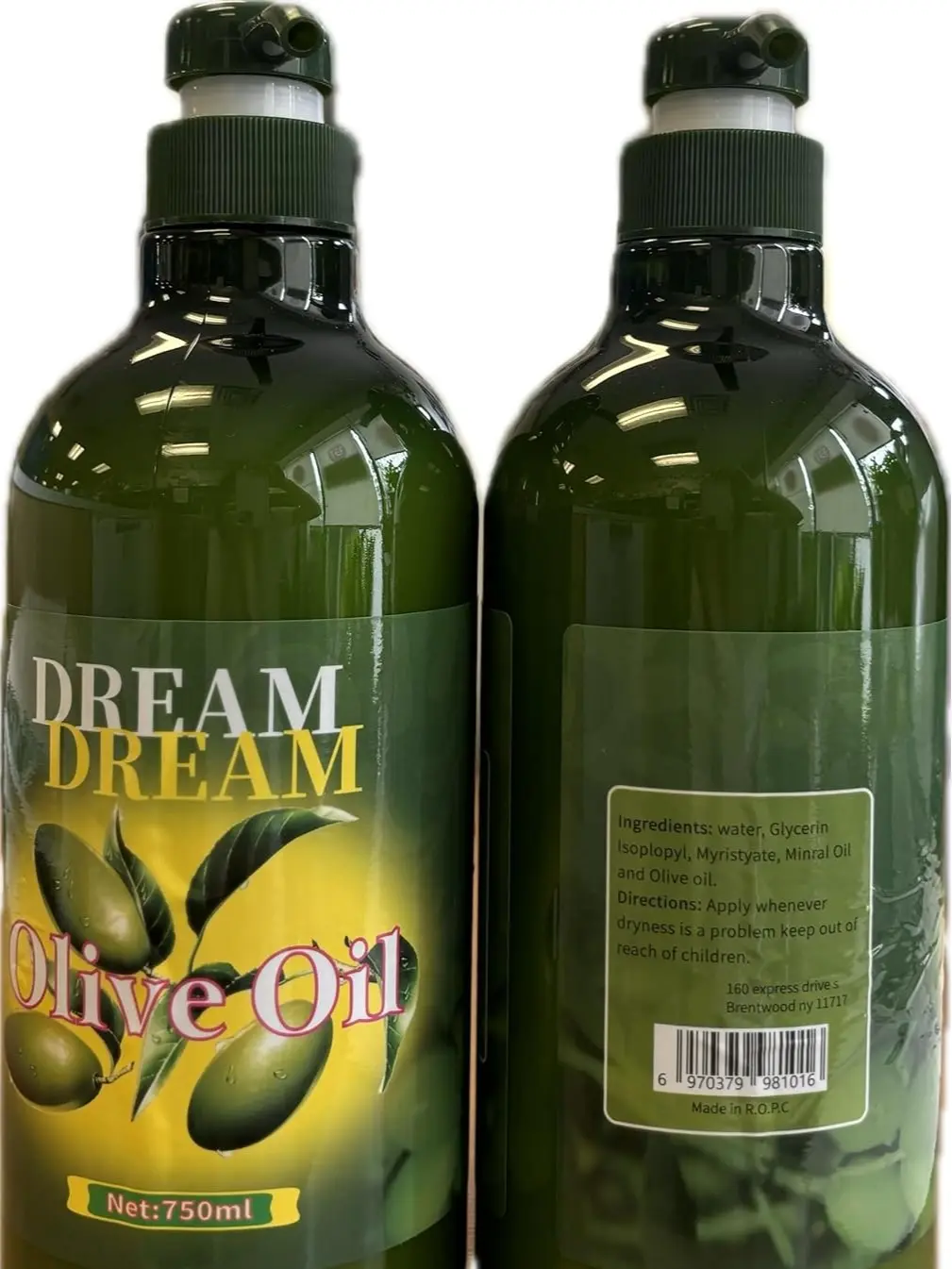 DREAM Olive Oil Moisturizing Body Lotion, Hydration Boost for Youthful Skin, Alcohol-Free, 2-Pack (750ml / 25oz Each), Moisture, Cosmetic