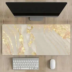 Marble Pattern Mouse Pad, Non-Slip Natural Rubber Rectangle Gaming Mouse Pad, 1 Count Office Accessories Decorative Mouse Mat For Home Office Desk, Desktop Accessory, Desk Mats