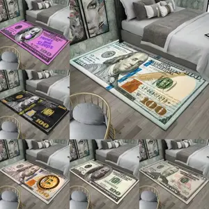 Multi-Color Dollar Bill Flannel Area Rug - Oversized Soft Plush Mat for Living Room & Bedroom, Non-Slip Thick Creative Money Pattern Home Decor for Modern Enthusiasts Home Decorative Rug #DollarBillRug #MoneyCarpet #ModernHomeDecor #FlannelMat #NonSlipRug