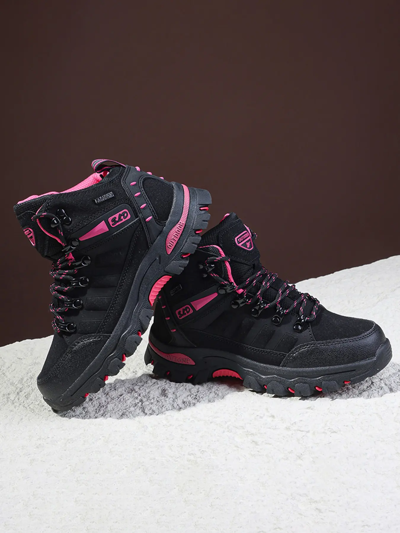 Women's Mid-Calf Casual Hiking Shoes, Anti-Slip Durable Rubber Sole, Outdoor Trekking, All-Season Comfortable, Lightweight Breathable, Walking Shoes, Slip Resistant Footwear