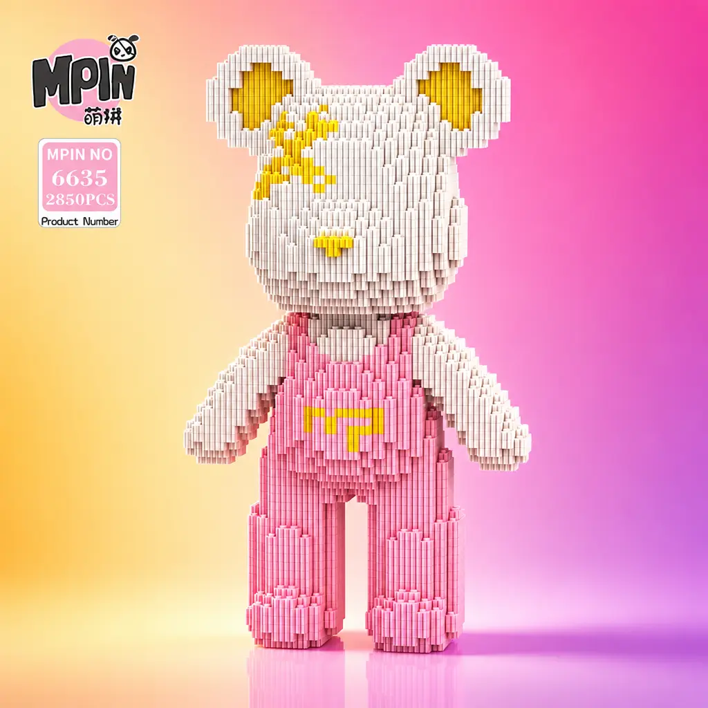Building Block Toy Set, 32cm High Bear Puzzle, Creative Assembly Fun, Unisex Gift for Kids & Adults, Home Decor Decoration, Construction Building Blocks, Building Block Sets