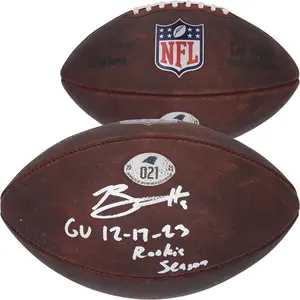 Bryce Young Carolina Panthers Autographed Game-Used Football vs. Jacksonville Jaguars on December 31, 2023 with Multiple Inscriptions - #21 - Fanatics Authentic Certified