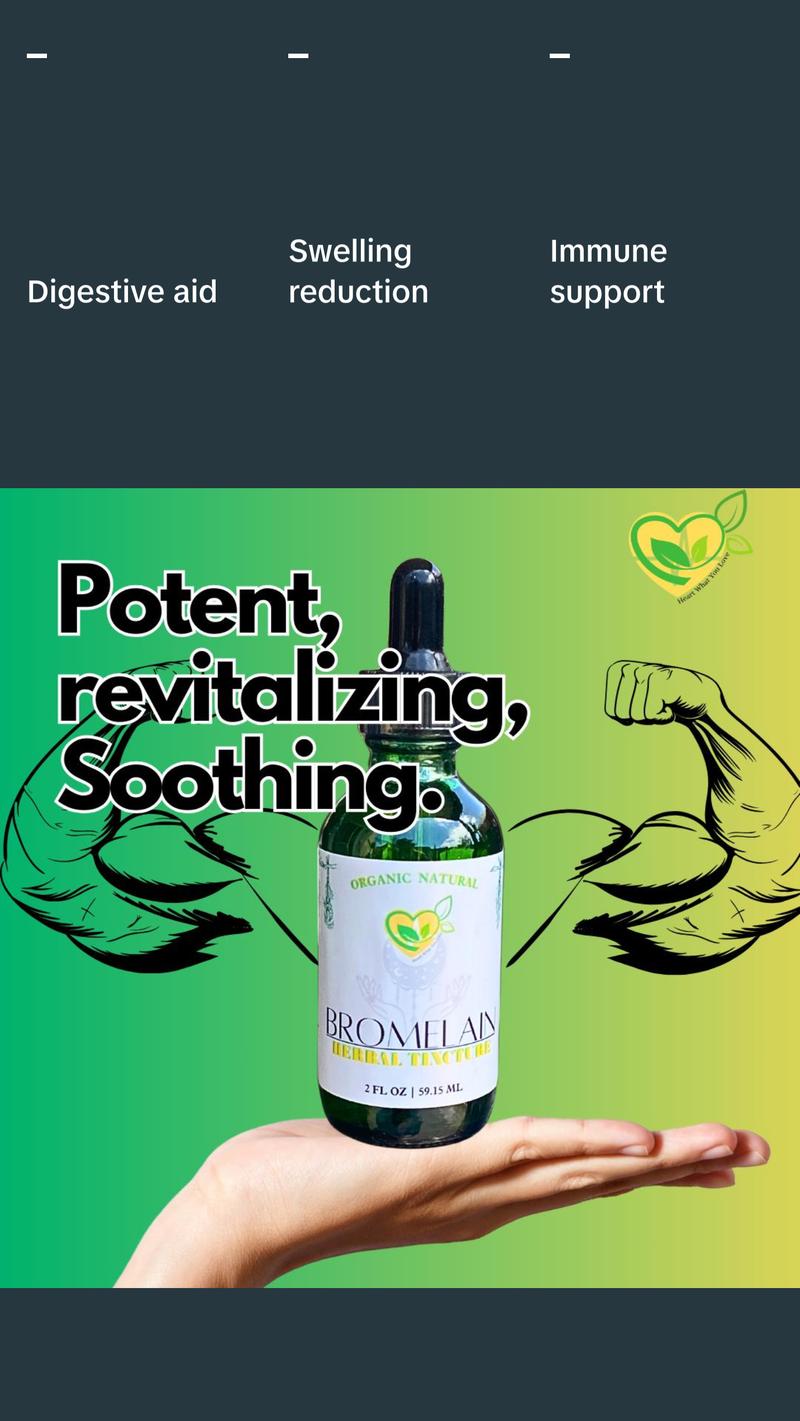 Natural Bromelain Extract Tincture for Digestive Health and Recovery - 2oz - Supplement, Edible Healthcare Fitness