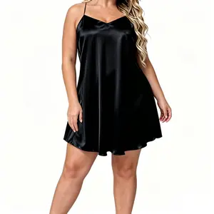 Women’s Moomoo PJ Dress – Sleeveless Loose Fit Sleepwear Dress with Soft Breathable Silk Slip Feel, Comfortable Home Loungewear Pajamas, Elegant Lingerie Nightwear, Minimalist Nightgown, Glam Lounge Wear, Stylish Gift, All-Season Fashion