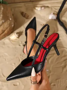 Elegant Pointed Toe High Heels for Women | T-Strap Slim Stiletto Heels | Soft Cushioned Insole for Comfortable All-Day Wear | Perfect for Office, Parties, and Special Occasions | Stylish, Chic, and Leg-Lengthening Design