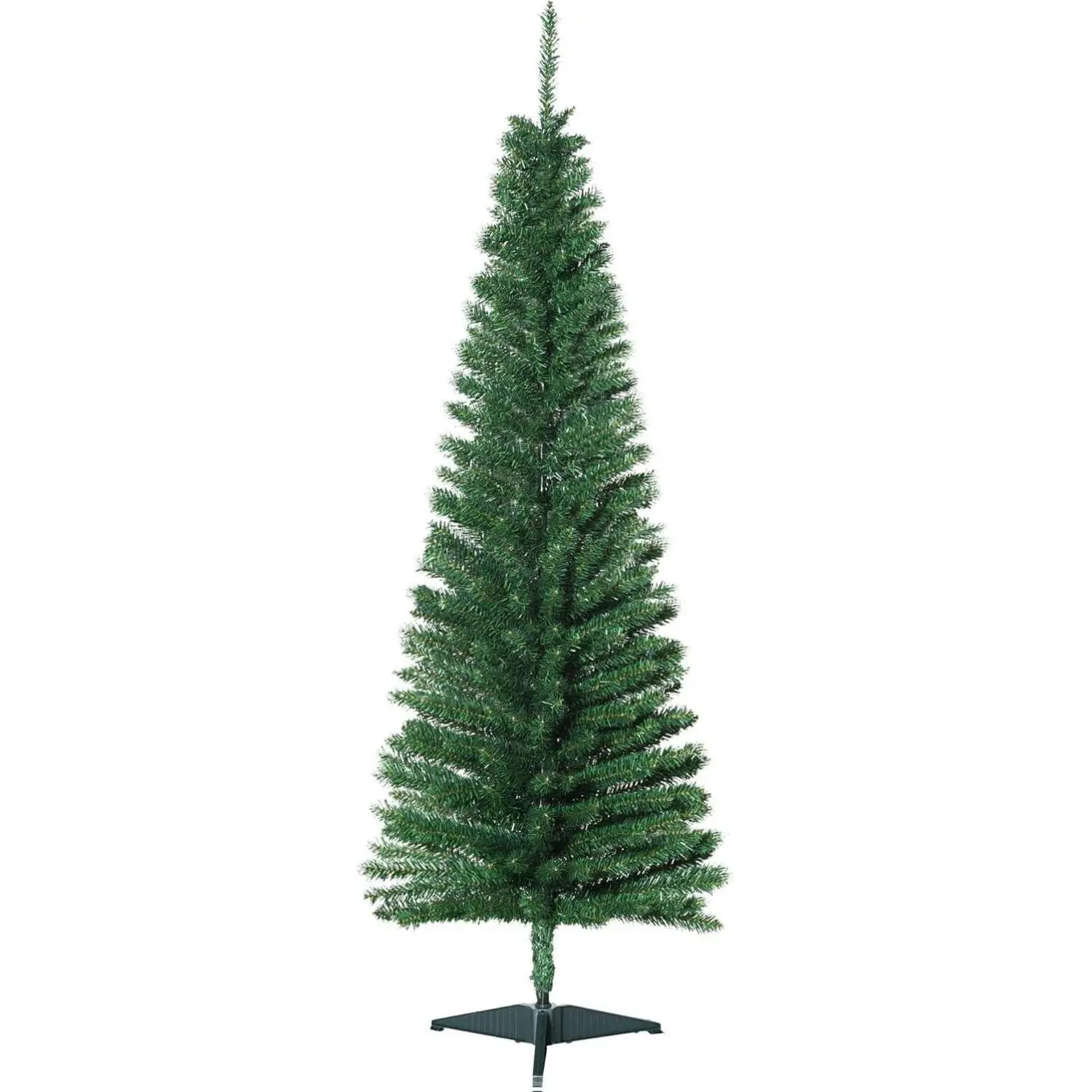 5' Artificial Pencil Christmas Tree, Slim Xmas Tree with 294 Realistic Branch Tips and Plastic Stand, Black、Christmas tree