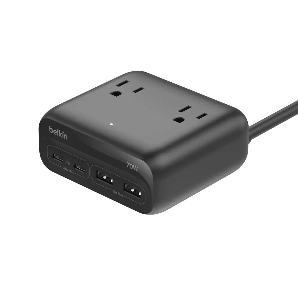Belkin 3-Outlet Charging Station with 2 USB-A and 2 USB-C Ports 70W Belkin 3-Outlet Charging Station with 2 USB-A and 2 USB-C Ports 70W