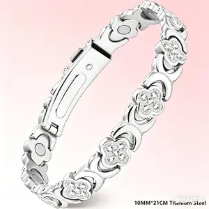 Aurelia Crest Luck & Love Infinite Clover Bracelet for Women | Pure Copper Magnetic Bracelet Titanium Steel Jewelry Gift 10MM Adjustable  2️⃣