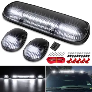 Partsam White LED Cab Marker Roof Running Top Lights Assembly for Silverado/Sierra truck