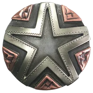 Augus Conchos 99E8 1 inch Copper and Silver Star Design Single Concho Leather Goods German