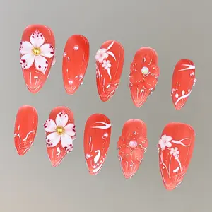 NailVesta JELLY PETAL – 100% Handcrafted 3D Press-On Nails | Reusable, Long-Lasting, Salon-Quality