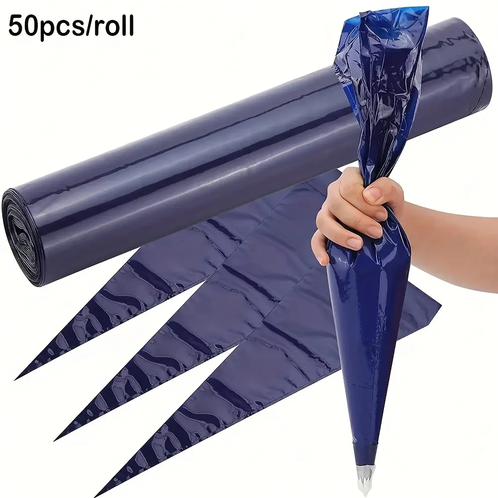 50pcs Disposable Pastry Bags, 16-Inch Thick PET Piping Bags for Cake Decorating, Professional Baking Accessories, Baking Supplies, Pastry Decorating Tools for Valentine'S Day, Ramadan, Father'S Day, Mother'S Day, Graduation