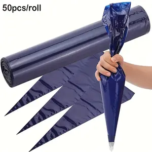 50pcs Disposable Pastry Bags, 16-Inch Thick PET Piping Bags for Cake Decorating, Professional Baking Accessories, Pastry Decorating Tools for Valentine'S Day, Ramadan, Father'S Day, Mother'S Day, Graduation