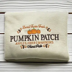 Fall Pumpkin Patch Embroidered Sweatshirt, Pumpkin Sweatshirt, Spooky Season