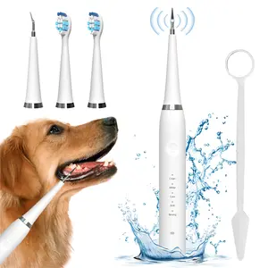 Pet Ultrasonic Dental Scaler for Dog Teeth Cleaning & Cat Teeth Cleaning,Electric Tooth Cleaner Tartar Remover for Teeth with LED Light,5 Modes Rechargeable Teeth Cleaning Kit with Dental Tools, 3 Replaceable Heads Pet Safe Use Removable Adjustable
